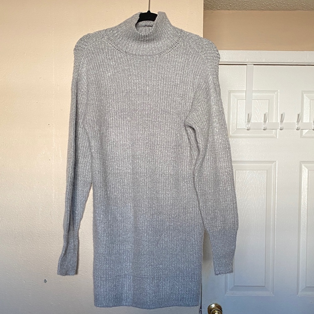 Garage Gray Turtleneck Sweater Dress